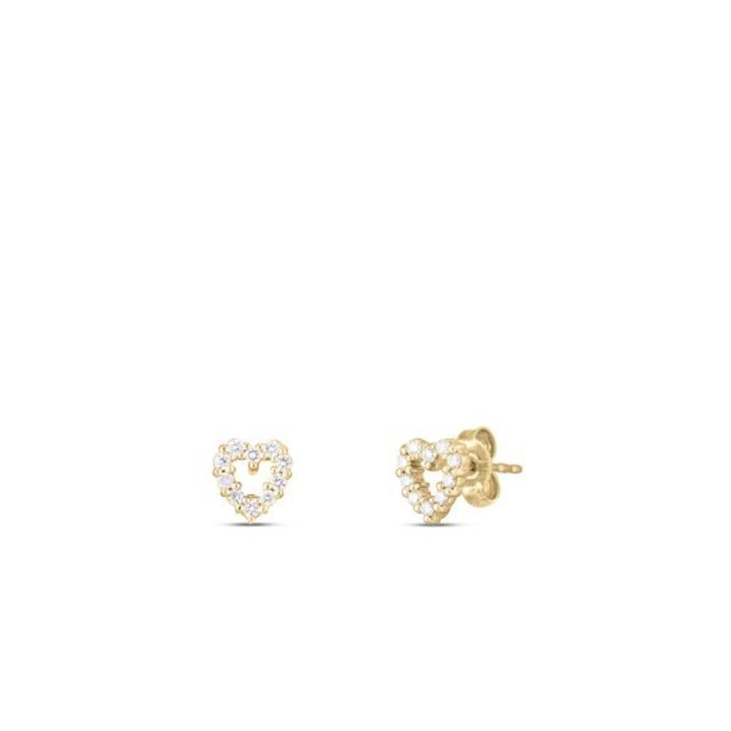 Roberto Coin 18K Yellow Gold Roberto Coin Diamond Heart Stud Earrings Earrings