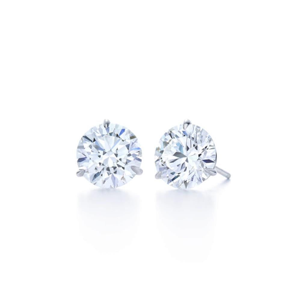 Kwiat Platinum Kwiat Round Brilliant Diamond Stud Earrings, 1.42ctw Earrings