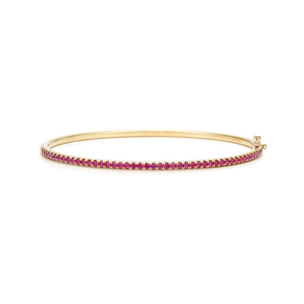 Kwiat 18K Yellow Gold Kwiat Stackable Slim Bangle with Rubies Bracelets - Women's