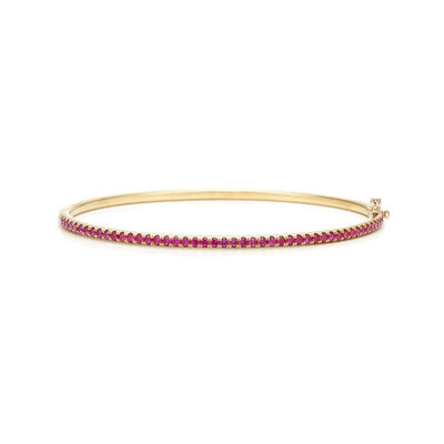 Kwiat 18K Yellow Gold Kwiat Stackable Slim Bangle with Rubies Bracelets - Women's