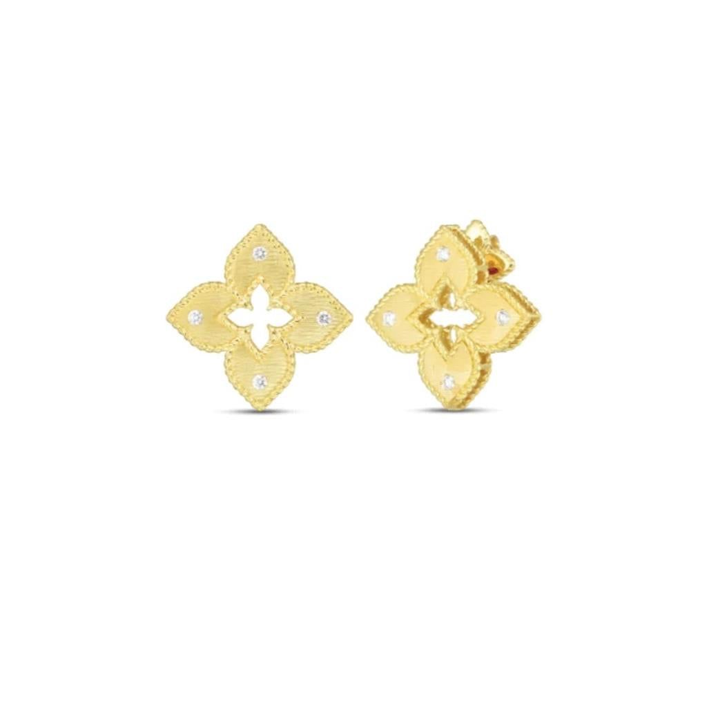 Roberto Coin 18K Yellow Gold Roberto Coin Petite Venetian Princess Stud Earrings with Diamonds Earrings