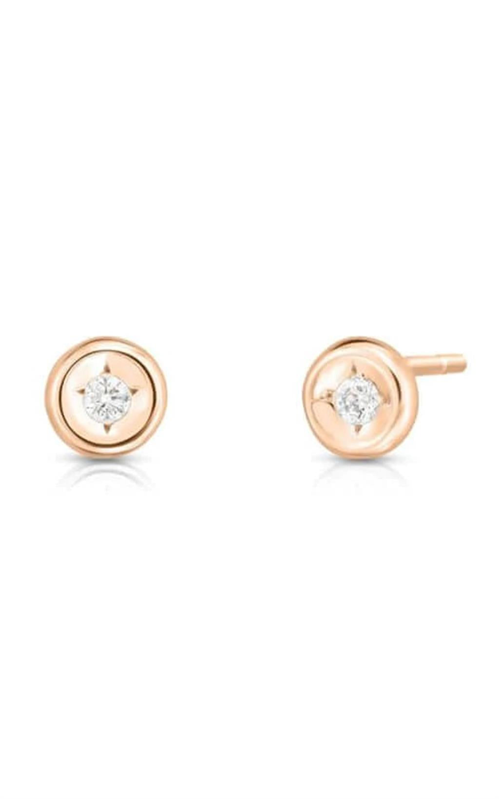 18K Yellow Gold Classic Diamond Bezel Stud Earrings