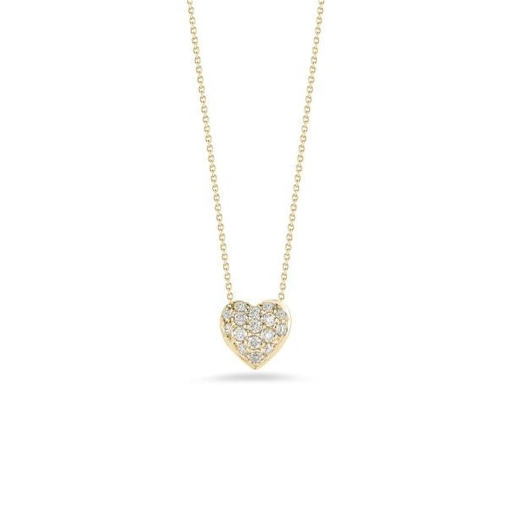 18K Yellow Gold Roberto Coin Puffed Heart Necklace