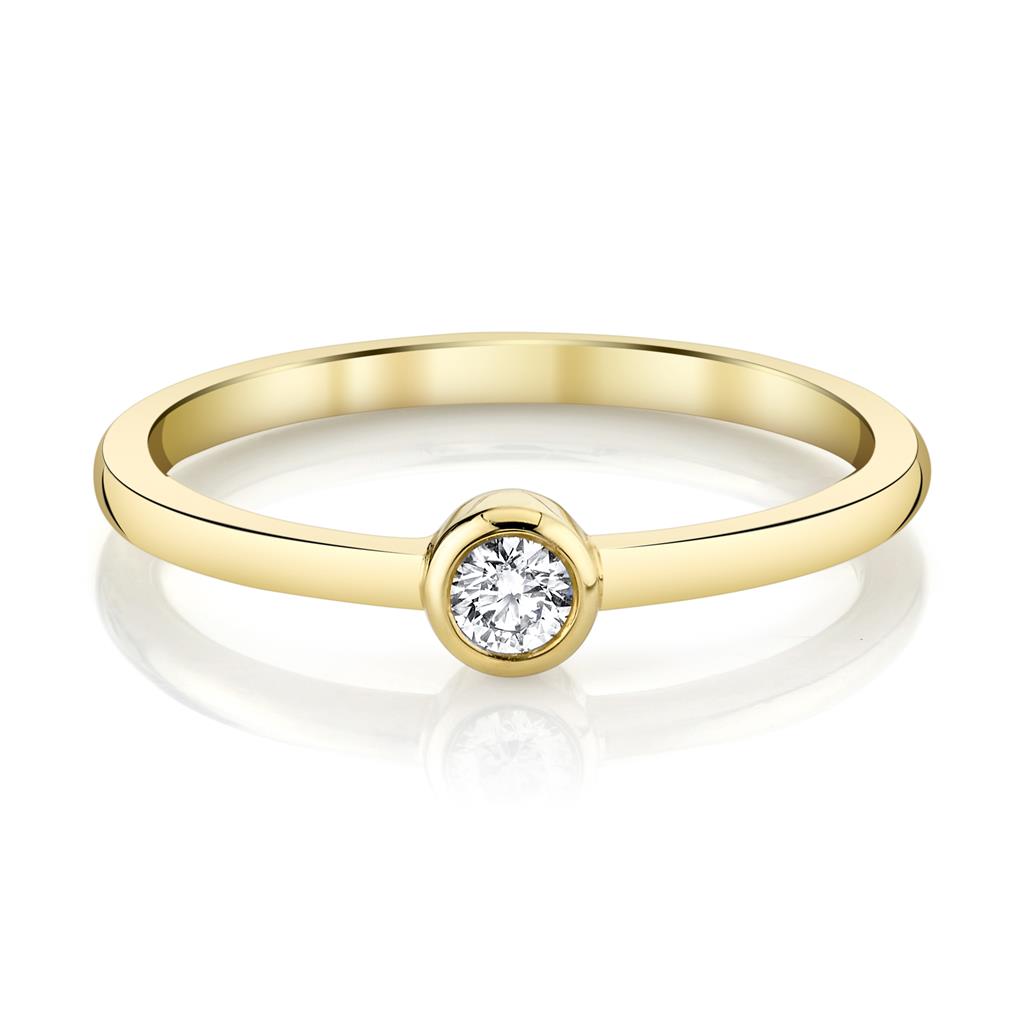 18K Yellow Gold Magnolia Petite Bezel Set Diamond Band