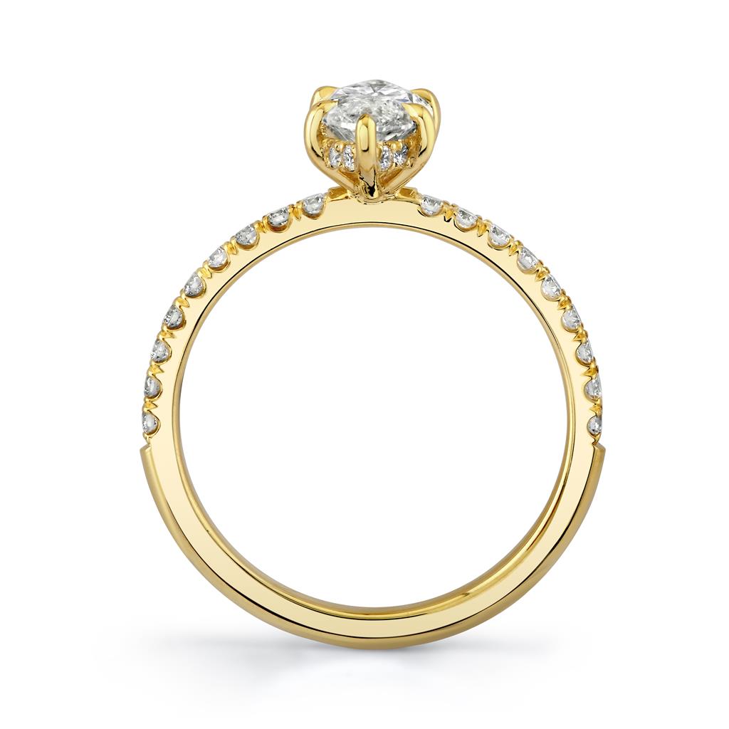 18K Yellow Gold Everly Marquise Hidden Halo Diamond Engagement Ring