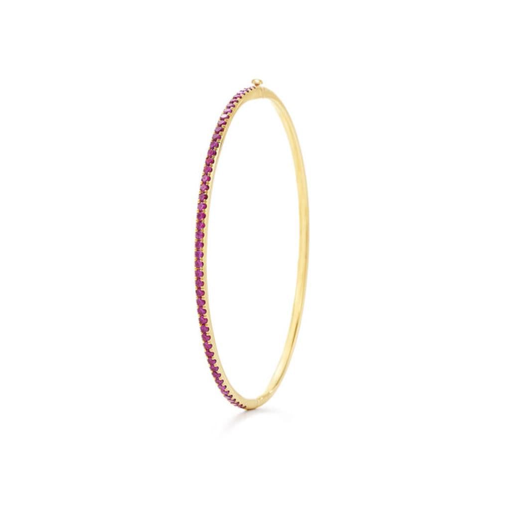 Kwiat 18K Yellow Gold Kwiat Stackable Slim Bangle with Rubies Bracelets - Women's