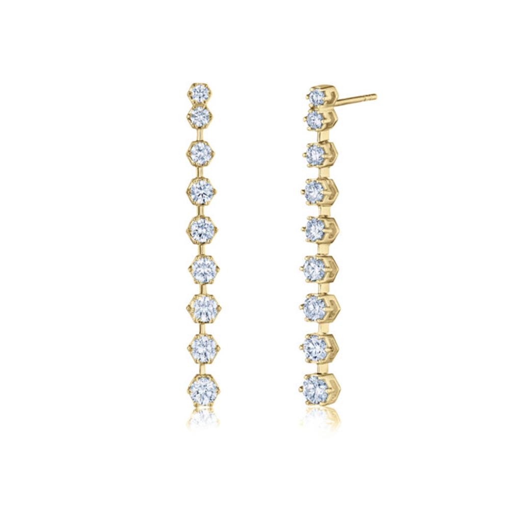 18K Yellow Gold Kwiat Starry Night Line Drop Earrings