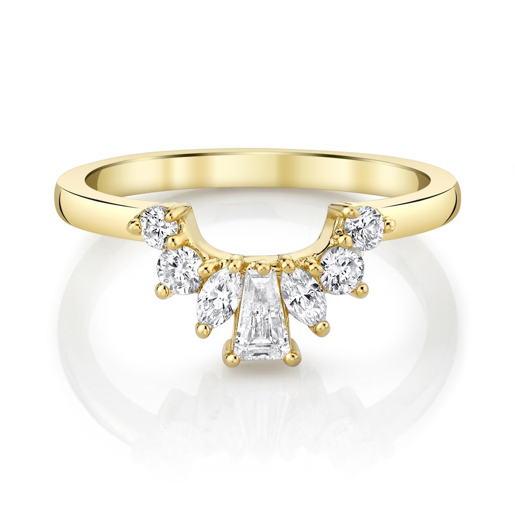 18K Yellow Gold Daisy Diamond Band