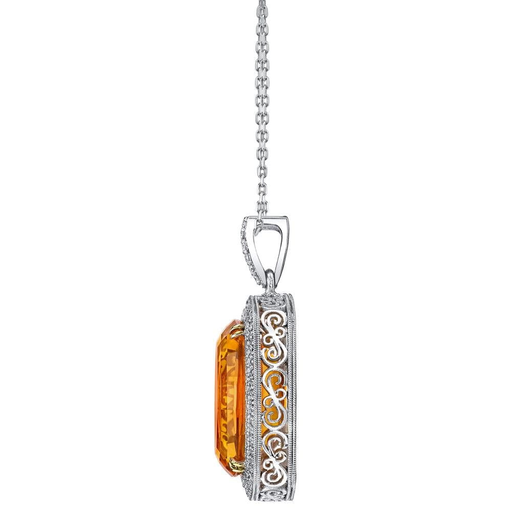 Emerson Fine Jewelry Platinum Precious Topaz & Diamond Pendant Pendants