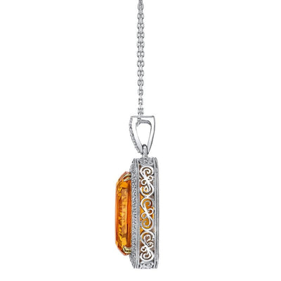 Emerson Fine Jewelry Platinum Precious Topaz & Diamond Pendant Pendants