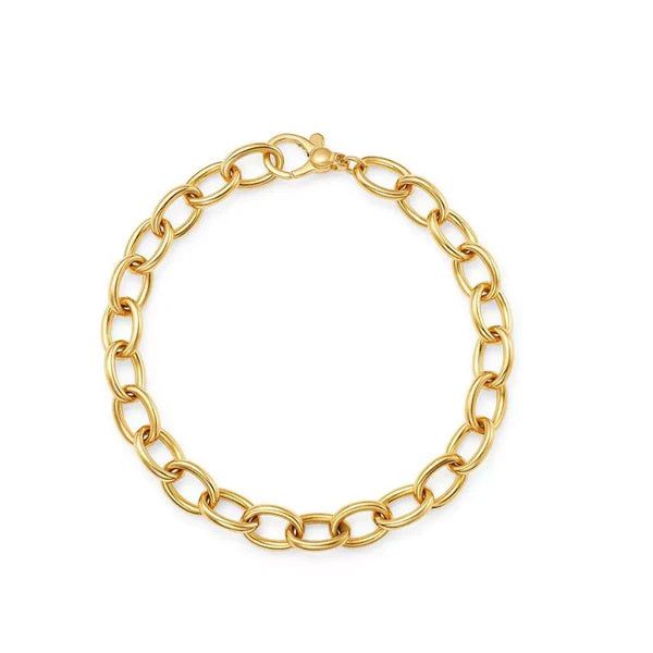 18K YELLOW GOLD OVAL LINK CHARM BRACELET - Roberto Coin - North